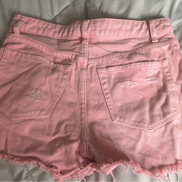 Pink Distressed Jean Shorts - Picture 2 of 2